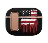 Dripping U.S. Flag Headphone & Earphone Cases Compatible with Airpod Pro Scratch-Resistant PC Protective Cover with Secure Buckle