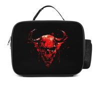 Drippy Evil Skull Metal Death Insulated Lunch Bag Adults Portable Picnic Tote Bag with Detachable Handle