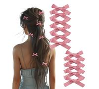 DRIPPYGOODS - Mini Ribbon Bow Hair Clips for Women and Girls, 12 PCS, Coquette Barette Hair Clip Accessories