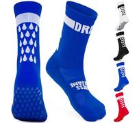 DRIPsox® Football Grip Socks Kids, Junior, Women & Men - 1 Pair (S) Blue Grip Socks Football with Anti Slip Tech - Multiple Colours - 5 Sizes (XS:13C-2.5, S:3-5.5, M:6-8.5, L:9-11.5, XL:12+)