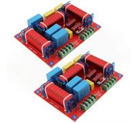 DriSentri 2pcs 3 Way Crossover for Speaker, 400W Adjustable 4-8 Ohm 3 Way One High & Two Low Frequency Divider, HiFi Speaker Crossover