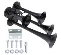DriSentri 4 Trumpet Air Horn Train Horn 12V 178dB Super Loud Black Four Trumpet Car Air Horn for Cars Trucks Boats SUV Motorcycles Vehicles
