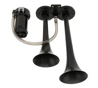 DriSentri Air Horn Kit for Truck, 12V 150dB Super Loud Dual Trumpet Air Horn Kit with Compressor for Trucks Lorrys Trains Boats Cars Vans, Black