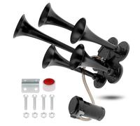 DriSentri Train Horns Kit, 12V Air Horn for Truck, 185dB Super Loud Five Trumpet Air Horn with Compressor for Vehicle Car SUV Trucks Pickup Trains Lorrys Cars Boats, Black