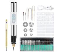 DriSubt USB Engraving Pen, Rechargeable Mini Engraver Etching Pen with Engraving Accessories, Cordless Wood Engraving Kit for Metal Glass Stone Jewelry Nails Ceramics Green#1