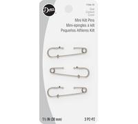 Dritz 1-1/2" Mini Kilt, Gray, 3 Count Skirt Pins, Dark grey