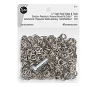 Dritz 2 Open Ring Sides Size 16 Nickel Includes Snaps & Tool Fasteners, 7/16", 60 Sets