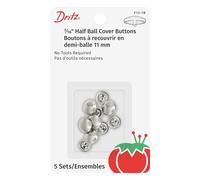 Dritz 213-18 Half Ball Cover Buttons, Size 18-7/16-Inch, 5-Sets