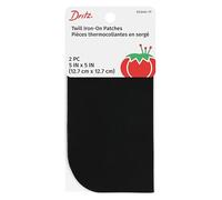 Dritz 55240-1T Patches, Iron-On, Twill, Black, 5 x 5-Inch (2-Count)