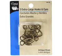 Dritz, Antique Brass, 3 Count, Extra-Large Hook & Eye Closures