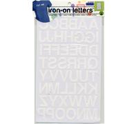 Dritz BL100HWT Iron-on Letters, Soft Flock, Block, 1-Inch, White (1-Sheet)
