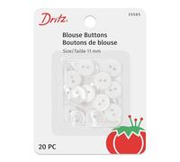 Dritz Blouse, White Pearl, 11mm, 20 pcs Shirt Buttons, Count