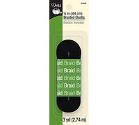 Dritz Braided Elastic, Fabric, White, 1/4-Inch by 3-Yard