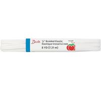 Dritz Braided Elastic, Rubber, White, Each