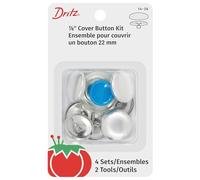 Dritz Button Kit, Aluminum, Nickel, Size 36-7/8-Inch