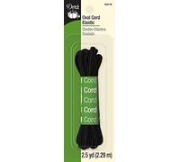 Dritz Cord Elastic, Polyester, Black, 2-1/2-Yard