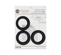 Dritz Curtain Grommets 1-9/16 inches Inner Diameter Plastic 8/Pkg-Matte Black, Man-Made-Material