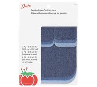 Dritz Denim Sizes, 12 Count Iron-On Patches, Assorted Colors & Sizes, Colors May Vary