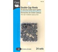 Dritz Double-Cap Rivets, Brushed Brass, 8mm x 6mm