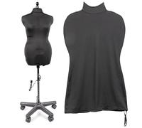 Dritz Dress Form Cover, Medium, Black, 100% Polyester 4-Way Stretch Fabric, Protects and Fits Adjustable Dress Forms and Sewing Mannequins, Smooth Surface for Draping and Tailoring