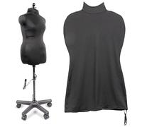 Dritz Dress Form Cover, Small, Black, 100% Polyester 4-Way Stretch Fabric, Protects and Fits Adjustable Dress Forms and Sewing Mannequins, Smooth Surface for Draping and Tailoring