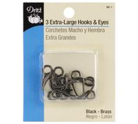 Dritz Extra-Large Hooks & Eyes, 3 Count, Black
