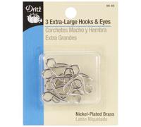 Dritz Extra-Large Hooks & Eyes, Nickel-Plated Brass, 3 Count