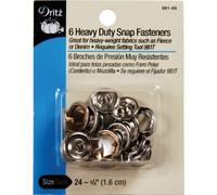 Dritz Heavy-Duty Snap Fasteners 6/Pkg-Nickel, Fleece, Size 24 (5/8-Inch)