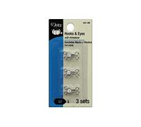 Dritz Hook & Eye Closures with Clear Rhinestone, Silver, Size 3