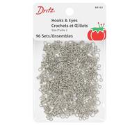 Dritz Hooks & Eyes, Silver, Size 2, 96 Sets