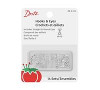 Dritz Hooks Eyes, Steel, Nickel, Size 0