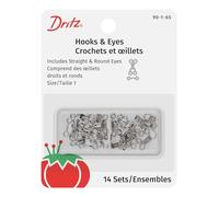 Dritz Hooks & Eyes, Steel, Nickel, Size 1