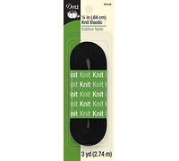 Dritz Knit Elastic, Synthetic Rubber, Black, 1/4-Inch by 3-Yard