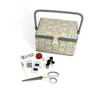 Dritz Medium Kit Essential Supplies Filled Sewing Basket, Multicolor