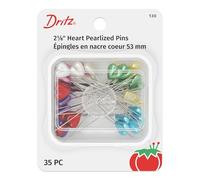 Dritz Metal Heart Pearlized Pins-Size 34 35/Pkg