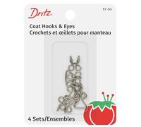Dritz, Nickel-plated Brass, Coat Hook & Eye Closures