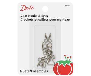 Dritz, Nickel-plated Brass, Coat Hook & Eye Closures