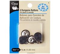 Dritz No-Sew Dungaree Buttons, Copper, 5/8-Inch