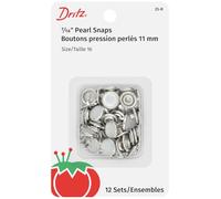 Dritz Pearl Snaps 7/16-inch 12/Pkg-White, Other, Multicoloured, 3.52 x 9.36 x 14.44 cm