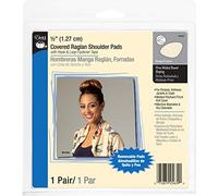 Dritz 1/2-inch Covered Raglan W/Hook and Loop Tape Shoulder Pads-Beige, Polyfoam, Natural