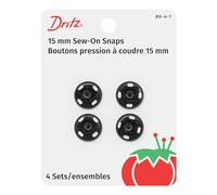 Dritz Sew-On Snaps, Black, Size 4