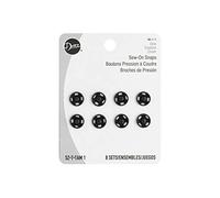 Dritz Sew-On Snaps, Brass, Black, Size 1