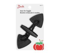 Dritz Sew-On Toggle-Black with Dark Wood Button, Other, Multicoloured, 1.39x7.62x12.06 cm