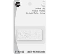 Dritz, Size 1 and 2, White, 20 Sets Hooks & Eyes, Count
