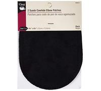 Dritz Suede Cowhide Elbow Patches 4-3/4-inch x 6-5/8-inch 2/Pkg-Black, 2-Pack