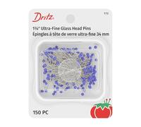 Dritz Ultra-Fine Glass Head Pins-Size 22 150/Pkg, Silver, 1-3/8-inch