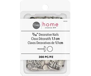 Dritz Upholstery Decorative 7/16-inch Brushed Silver Smooth Nail Head, Acrylic, Multicoloured, 4.6 x 2.9 x 1.5 cm