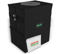 Drive Auto Car Trash Can - Collapsible, Leakproof Garbage Bin with 20 Trash Bags and Adjustable Strap - Car & Truck Accessories for Men and Women - Black, Large