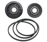 Drive Belt and V-Idler Flat Pulley Kit Compatible with John Deere 102 105 108 125 145 Replace GX20006 GX20286 GX20287