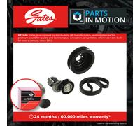 Multi-ribbed V-belt kit with crankshaft pulley K046PK1070 GATES for VW SEAT AUDI